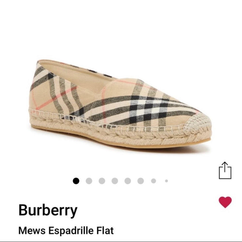 Burberry Beige and Black Espadrille Flats